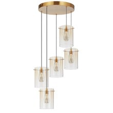 Ximena Metal & Glass LED 5 Light Pendant